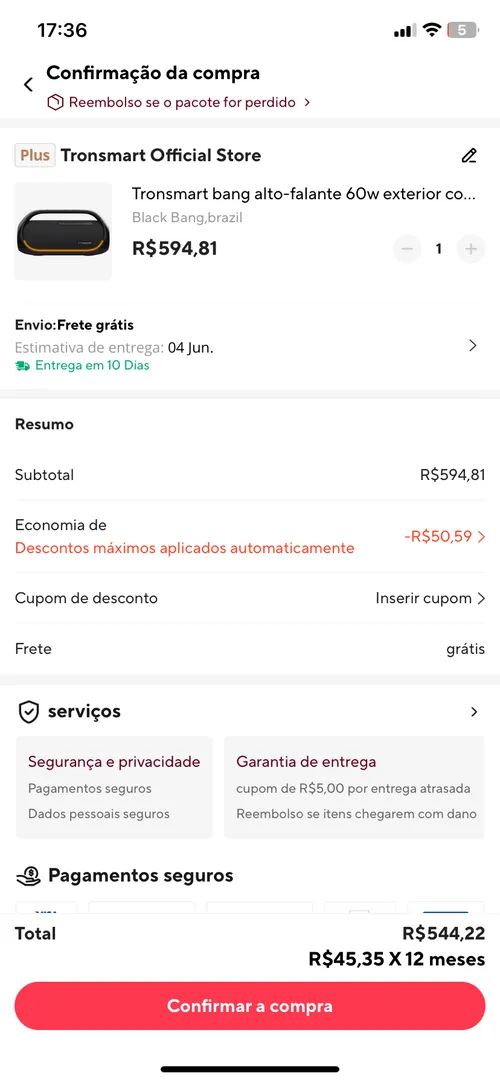 Imagem na descrição da promoção