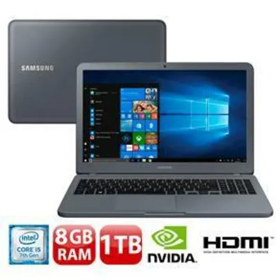 Notebook Samsung Core i5-7200U 8GB 1TB Placa de Vídeo 2GBGeforce MX110