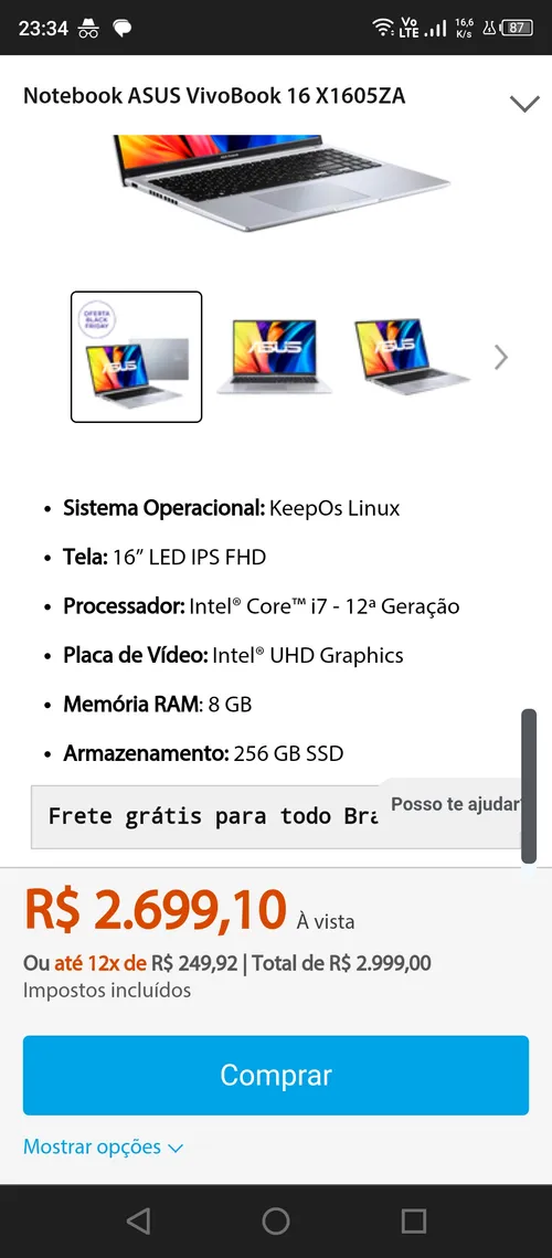 Imagem na descrição da promoção