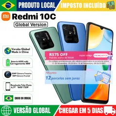 [BRASIL] Xiaomi Redmi 10C Dual Sim 3GB Ram 64GB Câmera 50MP Versão Global Com NFC