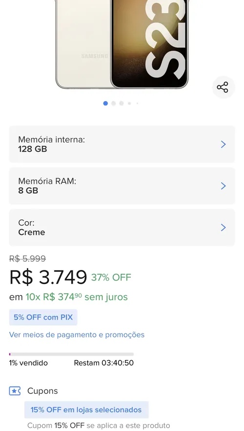 Imagem na descrição da promoção