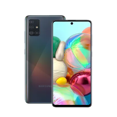 Smartphone Samsung Galaxy A71 128GB 4G 6GB RAM Tela 6,7" Câm. Traseira 64+12+5+5MP Frontal 32MP Pret