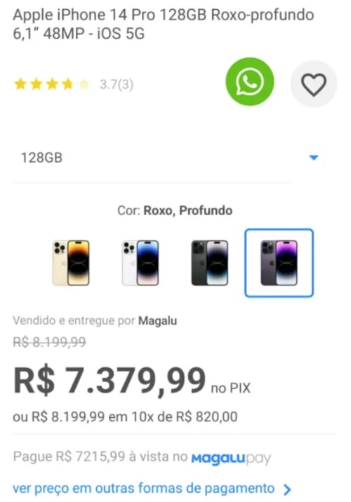 Imagem na descrição da promoção