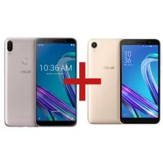 Zenfone Max Pro (M1) 3GB/32GB Prata + ZenFone Live (L1) Quadcore Dourado| R$ 1.259