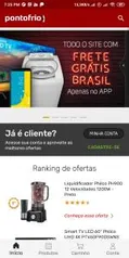 Frete grátis no APP da Ponto Frio