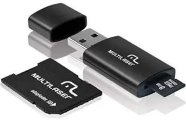 [Frete Prime] Kit 3 em 1 Pendrive + Adaptador SD + Cartão De Memória 8GB Multilaser - R$23