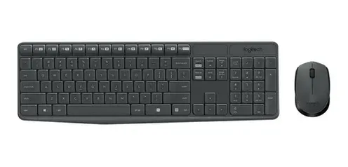 Kit Teclado e Mouse Sem Fio Logitech MK235 Cinza