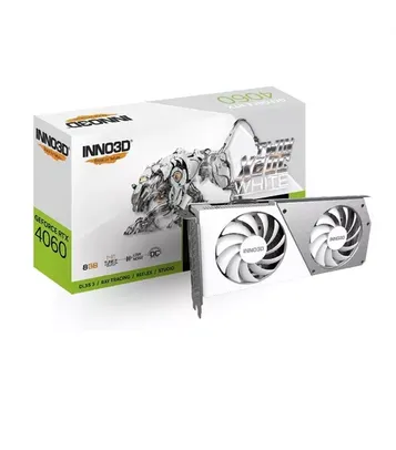 Placa de Video INNO3D NVIDIA GeForce RTX 4060 TWIN X2 OC White, 8GB, GDDR6, DLSS, Ray Tracing, N40602-08D6X-173051W