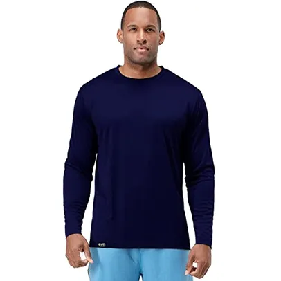 Camiseta Proteção Solar Permanente UV50+ Tecido Gelado – Slim Fitness – Azul Marinho P