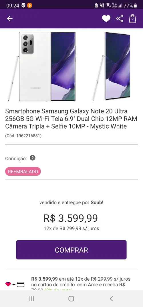 Imagem na descrição da promoção