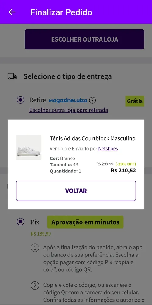 Imagem na descrição da promoção