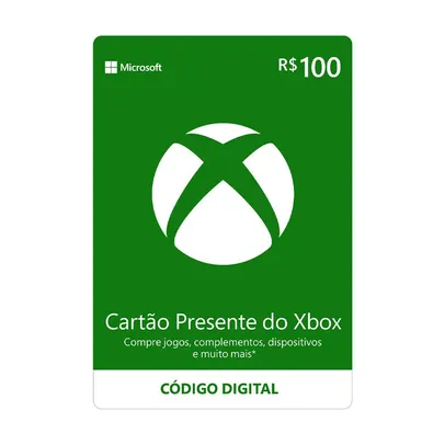 Cartão Presente R$100 Xbox Live Brasil - Microsoft