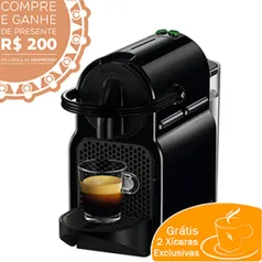 Cafeteira Expresso Inissia Preta Grátis Par de Xícaras - Nespresso por R$278