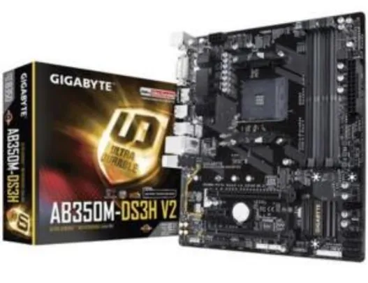 Placa-Mãe Gigabyte GA-AB350M-DS3H V2, AMD AM4, mATX, DDR4 | R$440