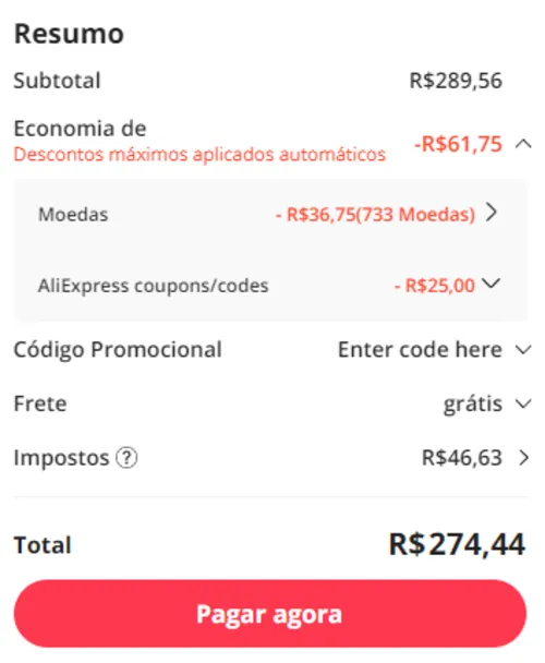 Imagem na descrição da promoção