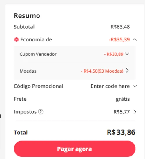 Imagem na descrição da promoção