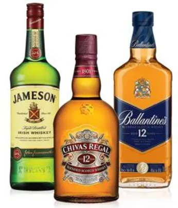 Kit Whisky Ballantine's 12 + Chivas 12 + Jameson 750ml | R$270