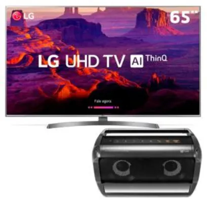 Smart TV LED 65" Ultra HD 4K LG 65UK6540PSB + Caixa de Som LG Xboom Go PK5 - R$4454