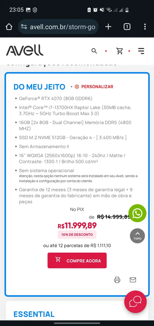 Imagem na descrição da promoção