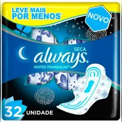 Absorvente Always Noites Tranquilas Seca com Abas - 32 Unidades