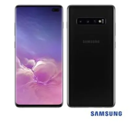 Samsung Galaxy S10+ Preto, com Tela Infinita de 6,4”, 4G, 128GB e Câmera Tripla de 12MP 16MP 12MP - R$3380