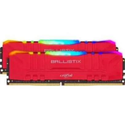 Memória Crucial Ballistix Sport LT, RGB, 16GB (2X8), 3200MHz, DDR4, CL16, Vermelha - R$446