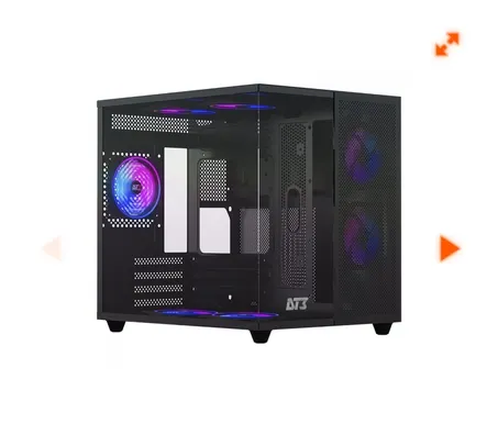 Gabinete Gamer DT3 Hyperflow, Mid Tower, Vidro Temperado, M-ATX, Black, Sem Fonte, Sem Fan