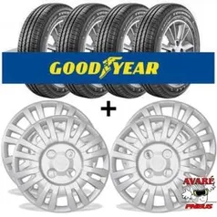 (R$ 516 com AME) Kit 4 pneus Goodyear (165/70-13) Edge Touring + 1 Jogo De Calota (uno)