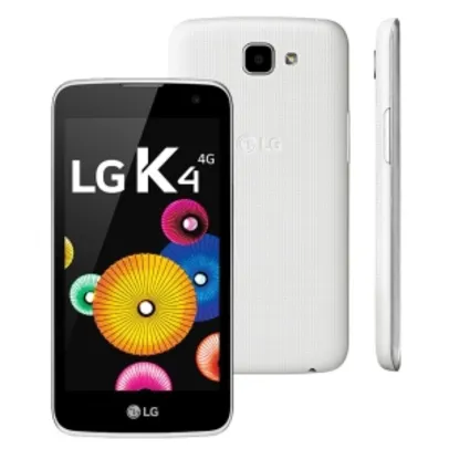 Saindo por R$ 449: [Casas Bahia] Smartphone LG K4 Branco com 8GB, Dual Chip, Tela de 4.5", 4G, Android 5.1, Câmera 5MP e Processador Quad Core de 1GHz por R$ 449 | Pelando