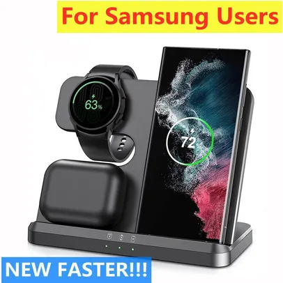 Carregador 3 em 1 Sem Fio Para Samsung - AliExpress