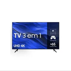 Smart TV Samsung 55" UHD 4K 55CU7700 2023, Processador Crystal 4K