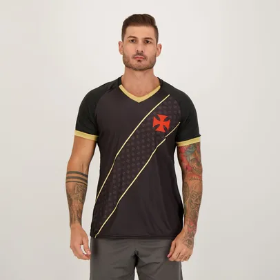 Camisa Vasco Golden Preta e Dourada Preto