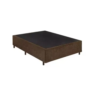 [Regional] Base Cama Box Casal Suede 138x188 Marrom