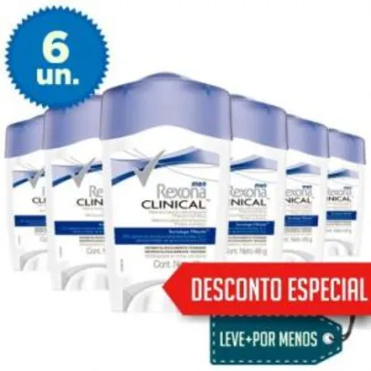 6 Desodorantes Rexona Clinical por R$ 90