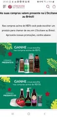 Ganhe um brinde em Compras acima de R$70 na L'Occitane en Provence