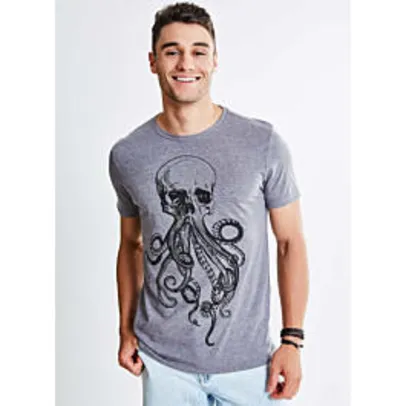 Camiseta Estampa Caveira Polvo | R$27