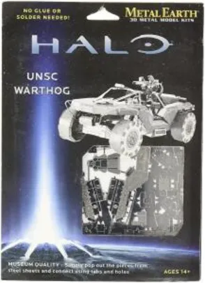 Mini Réplica de Montar Halo Warthog Metal Earth Prata | R$97