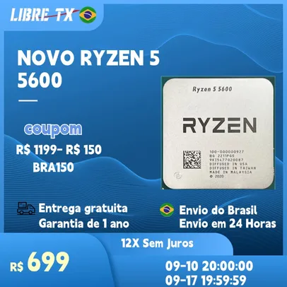 Processador Ryzen 5 5600 CPU para Jogos Soquete AM4, Estoque no Brasil - AliExpress 502