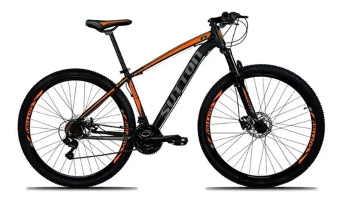 Bicicleta Sutton Alumínio Aro 29 Câmbio Shimano 21v Freio a Disco Hidráulico GTS e Susp. com Trava 