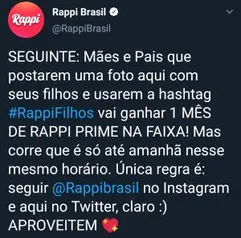 1 mês de Rappi Prime