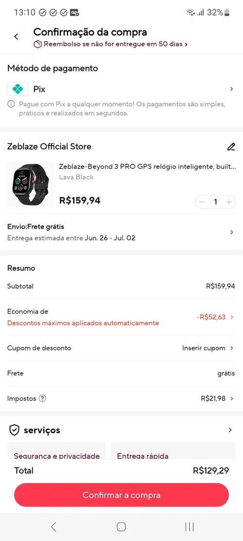 Imagem na descrição da promoção