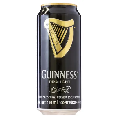 Cerveja Guinness Draught Stout escura lata 440ml