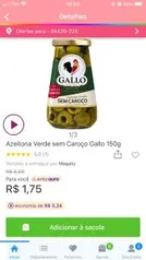 Azeitona Verde sem Caroço Gallo 150g | App + cliente ouro: R$1,75