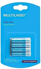 Pilhas Recarregáveis Aaa Multilaser 1000Mah