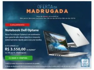 Notebook Dell, Intel®Core™i7,16GB Intel Optane + 4GB RAM, 1TB, Tela de 15,6”, AMD Radeon™530 4GB, Inspiron 15 Série 5000 - R$3550