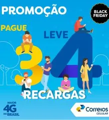 Promoção de Recargas - Leve 4 e pague 3 | Correios Celular (Ler descrição)