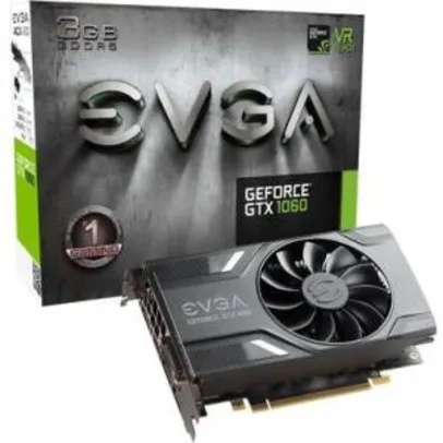 Placa de Vídeo EVGA NVIDIA GeForce GTX 1060 Gaming 3GB, GDDR5 - 03G-P4-6160-KR