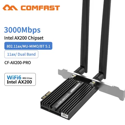 [Novo Usuário] Placa de Rede PCI-Express Wifi 6 Comfast Chip Intel AX200 | R$124