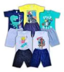 Conjunto De Verão Menino Camiseta Calor Roupa Infantil Com 5