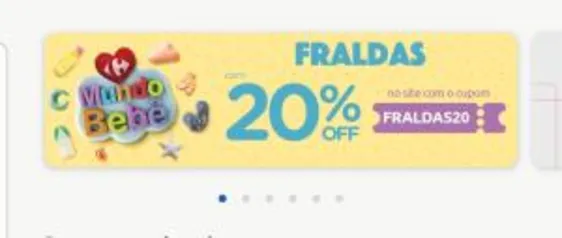 20% de desconto em fraldas no site Carrefour